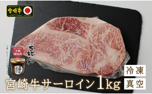 S-16 宮崎牛 サーロイン ブロック 1kg 万能だれ付き ステーキ