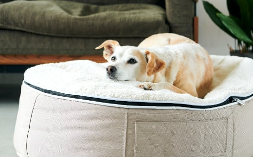 【アンビエントラウンジジャパン】犬ペットラウンジ・シープベージュ（Lサイズ）※体重40㎏未満の大型犬向け　犬用 大型犬 ベッド ペットベット 洗える  カバー|