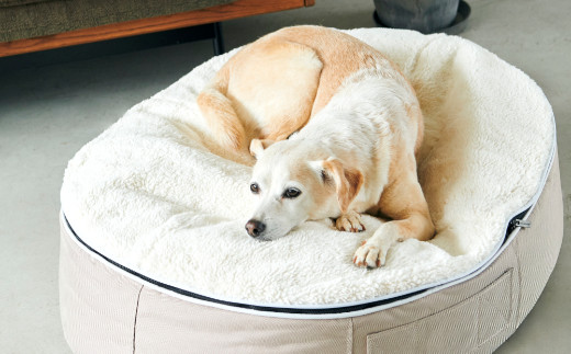 【アンビエントラウンジジャパン】犬ペットラウンジ・シープベージュ（Lサイズ）※体重40㎏未満の大型犬向け　犬用 大型犬 ベッド ペットベット 洗える  カバー|