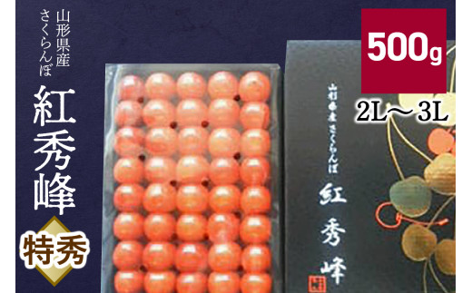 さくらんぼ（紅秀峰）５００ｇ　特秀品　化粧箱入　0056-2311