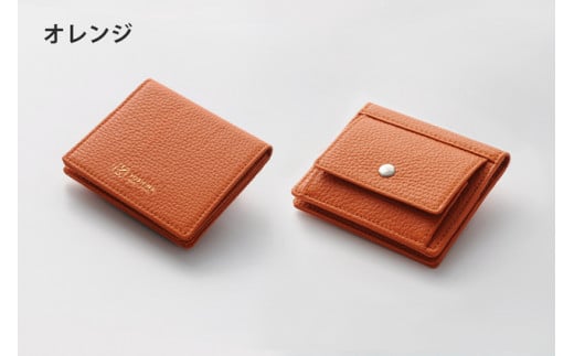 DV039[YOSHINA]コンパクト二つ折り財布(小銭入れ付き)オレンジ