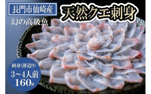 12007)幻の高級魚 クエのお刺身(薄造り) 3～4人前 160ｇ 長門市 冷凍