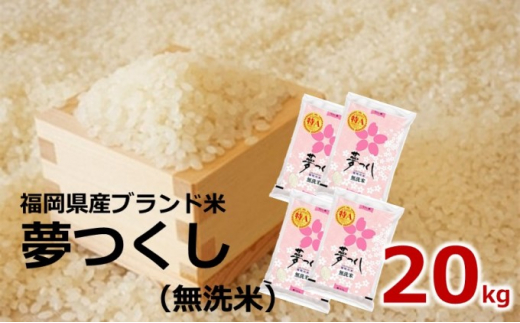 特別栽培米　福岡県産米『夢つくし』　20kg 【玄米専用】令和3年産　新米