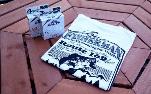 【9月30日受付終了】【S】Angler's Base Bass Fisherman Tシャツ&ZALT’s THE BLACK FC 3lb,4lb セット 918872 - 奈良県下北山村