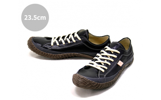 No.485 レザースニーカー SPM‐110 BLACK 23.5cm / 靴 カンガルーレザー 広島県 536363 - 広島県府中市