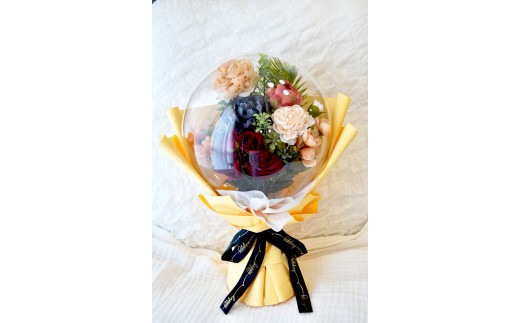 シック系：Flower balloon ( フラワー バルーン )  アーティフィシャルフラワー 花束型 ラッピング 韓国 お花 贈り物 597536 - 福岡県苅田町