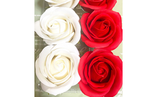 赤×白：Flower balloon ( フラワー バルーン )  ソープ フラワー 5本 置き型タイプ 韓国 お花 贈り物 597524 - 福岡県苅田町