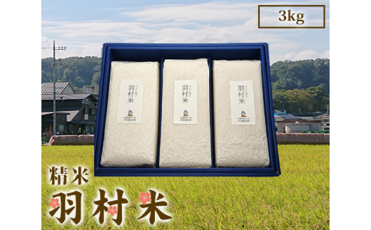 羽村米 コシヒカリ 精米 3kg(1kg×3袋) / お米 希少 東京都