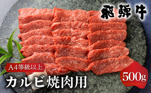 飛騨牛 カルビ（バラ肉）焼肉用 500g 高山米穀 [S335] / 岐阜県白川村