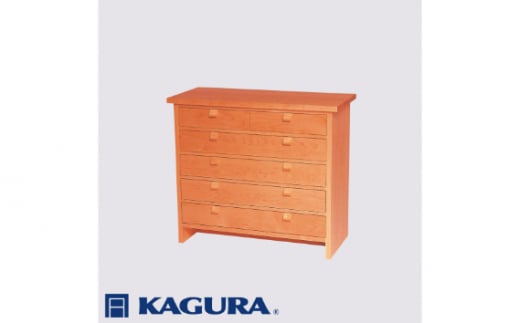 家具蔵 KAGURA チェスト モデルノ 1010 5段引出し チェリー材 家具 棚 収納 木材 無垢材 職人 手作業 天然木 高級木材 無添加 安全  ジャパニーズモダン 高級家具 熟練 無着色 おしゃれ 天然木無垢材 温もり シンプル 洗練|株式会社アイダ