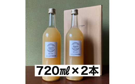 新鮮なうちに搾った果汁100％りんごジュース 720ml×2本セット【1386】 536896 - 岩手県花巻市