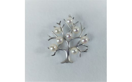 ミキモト 真珠 ブローチ 8珠 シルバー MIKIMOTO