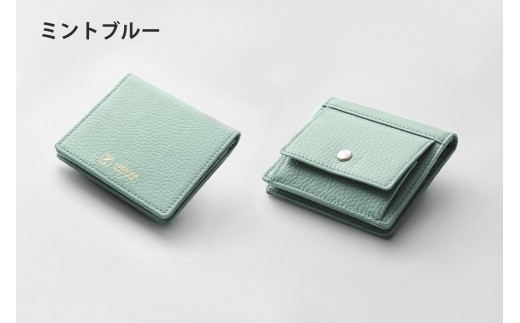 DV041[YOSHINA]コンパクト二つ折り財布(小銭入れ付き)ミントブルー