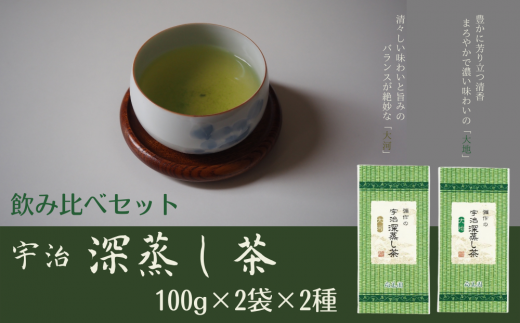 宇治深蒸し茶 飲み比べセット 100g×4袋 S1708 - 京都府宇治田原町