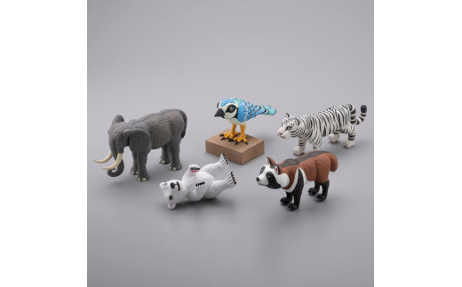 三沢厚彦 ANIMALS　フィギュアコレクション１（6入BOX）【三沢厚彦 ANIMALS　フィギュアコレクション１ ミニチュアフィギュア  クマ（スピリットベア）トリ(ブルー)タヌキトラ（ホワイト）ゾウの5作品 大阪府 門真市 】