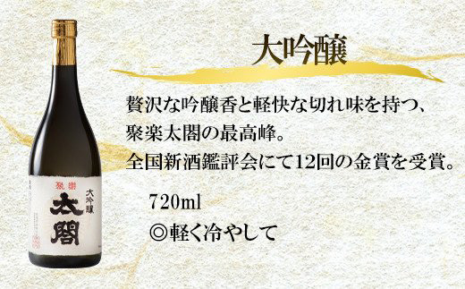 贅沢な吟醸香と軽快な切れ味を持つ、聚楽太閤の最高峰。
全国新酒鑑評会にて12回の金賞を受賞。