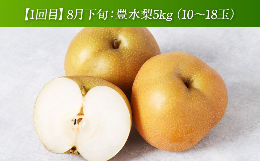 3種の梨の定期便 豊水梨 秋月梨 新高梨 約5kg×3回 計約15kg