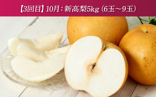 3種の梨の定期便 豊水梨 秋月梨 新高梨 約5kg×3回 計約15kg