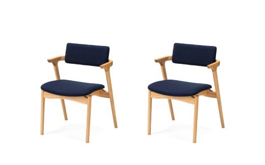 諸富家具/平田椅子製作所/CAPRA Half Arm Chair 2脚(ナチュラル)