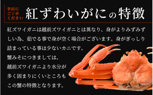 ≪浜茹で≫越前産 紅ずわいがに 約900g × 2杯 食べ方しおり付【紅