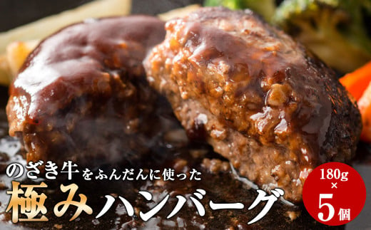 【 鹿児島 県産 黒毛和牛 】 薩摩川内 育ちの「 のざき牛 」をふんだんに使った極み ハンバーグ (180×5個) 牛肉