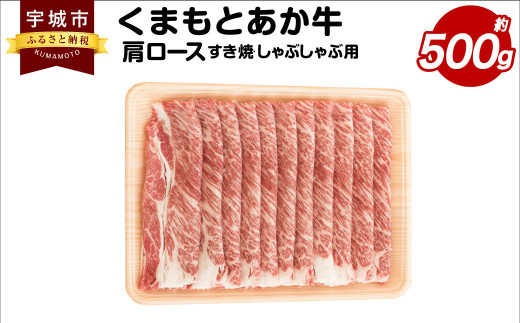 くまもとあか牛 肩ロース すき焼 ・ しゃぶしゃぶ用 約500g×1パック 和牛 牛肉 547829 - 熊本県宇城市