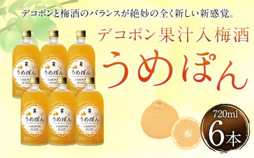 デコポン果汁入 梅酒「うめぽん」 6本セット   804926 - 熊本県相良村