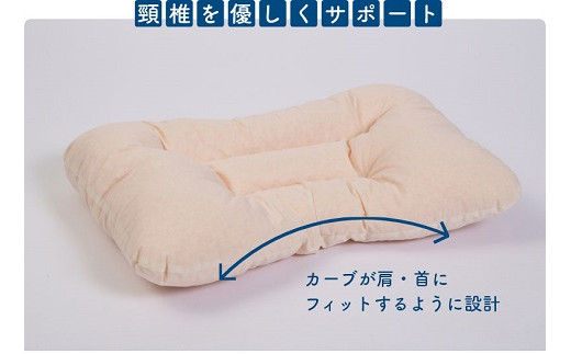 高めがお好きな方は、枕の高いほうを首元にあててください。