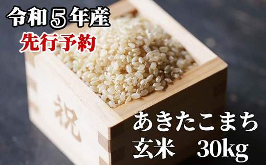 新米予約キャンペーン》玄米 30kg 令和5年産 あきたこまち 岡山 「おお