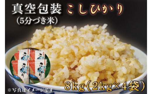 CZ-10　真空包装　こしひかり【５分づき米】８ｋｇ（２ｋｇ×４袋） 566983 - 茨城県行方市