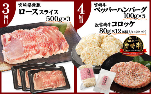 畜産王国宮崎をたっぷり堪能 6ヵ月コース定期便【牛肉 豚肉 6回】_M132