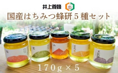 養蜂研究所が提供する「(井上養蜂) 国産はちみつ 蜂研５種セット」蜂蜜 食べ比べ 569325 - 愛知県名古屋市