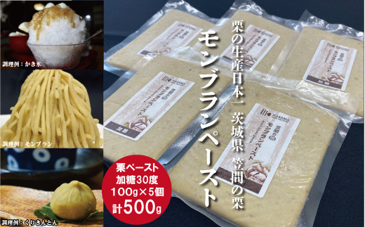 栗の生産日本一 茨城県 笠間の栗 モンブランペースト５００ｇ 568602