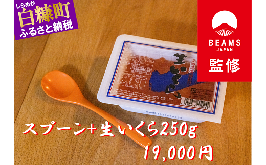 【BEAMS JAPAN監修】北海道海鮮紀行生いくら特製セット【いくらすぷーん（匙）＋生いくら（250g）】