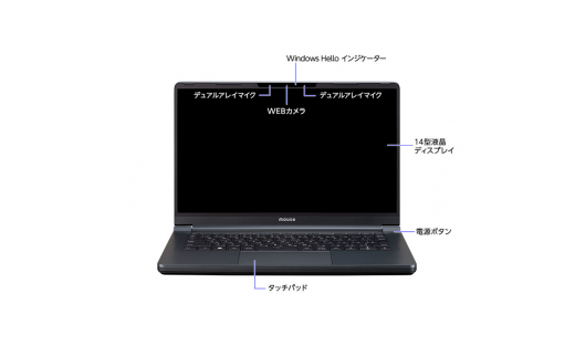 P]「made in 飯山」マウスコンピューター 14型ノートPC「mouse B4-i7B