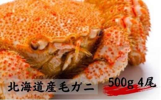 北海道産 特特特毛蟹 500g前後 8尾1ケース-