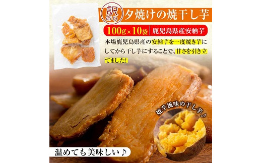 A-1220【訳あり】鹿児島県産安納芋の夕焼けの焼干し芋（100g×10袋）無