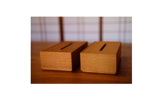 木製　ティッシュボックス　クルミ【1371063】 726441 - 長野県朝日村