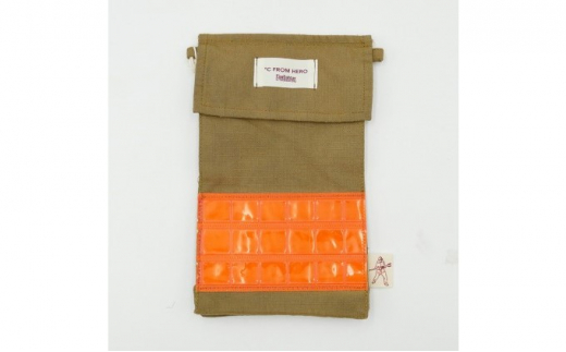 [№5615-0367]【一点物】高梁市消防本部 消防服リメイク ポーチ