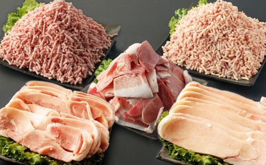 大分県産ブランド豚「米の恵み」・鶏肉 5種食べ比べセット 2.5kg 豚肉 こま切れ 鶏もも肉 ミンチ 手羽 600865 - 大分県竹田市