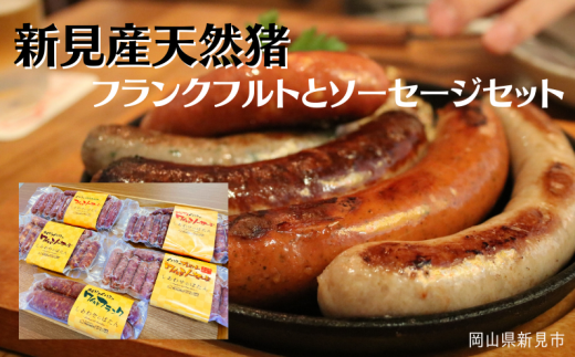 新見産 天然猪 フランクフルトとソーセージセット ジビエ 猪肉 778254 - 岡山県新見市