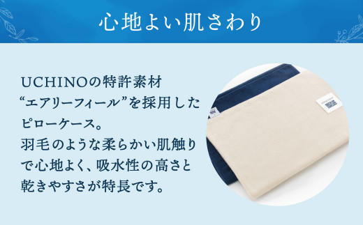 【大刀洗町限定】エアウィーヴ ピロー S-LINE 2個 × ピローケース ソフトタッチ 2種(ネイビー × ベージュ)