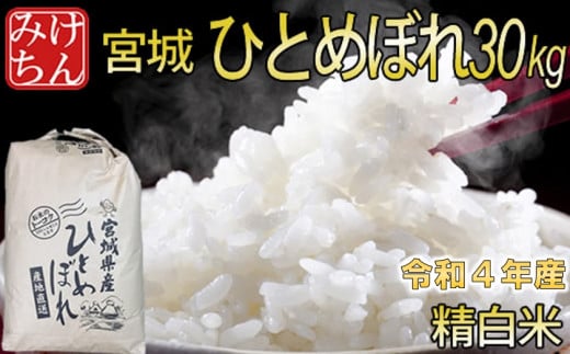 令和4年産 宮城県産ひとめぼれ 精白米30kg【1283890】 / 宮城県村田町