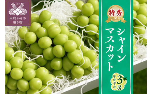 山梨県産【富士の輝】秀品3房1.8キロ以上‼️ - 果物