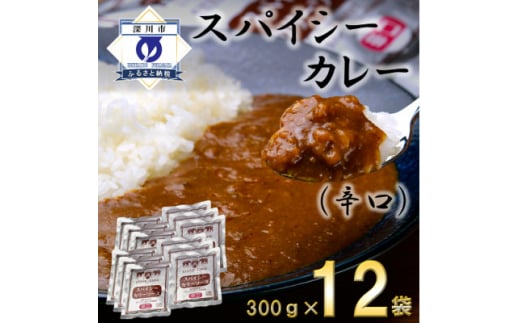 スパイシーカレー辛口(レトルト)300g×12袋【1375357】 - 北海道深川市