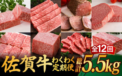 [全12回] A5ランク 佐賀牛 霜降り 食べ比べ 定期便 約2-3人前 総計5.52kg 30万 /焼肉どすこい [UCC005] 最高級 牛肉 肉 ステーキ スライス ローストビーフ 焼肉