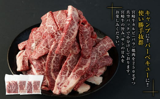 ＜宮崎牛カルビ（バラ）焼肉1kg＞