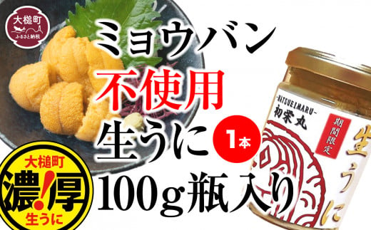 三陸産 生うに 瓶詰100g×1本【令和7年6月発送】【配送日指定不可】［35］ 347720 - 岩手県大槌町