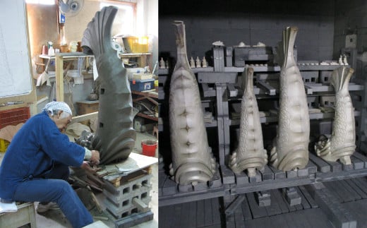 受注生産 熊本城の しゃちほこ 復元に携わった鬼師が造る 『巨大しゃちほこ』1体