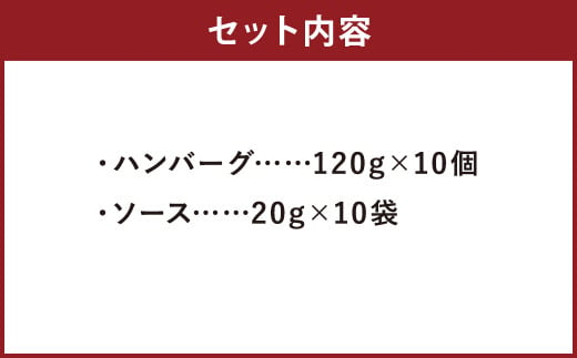 【レンジ対応の調理済】 本格 ハンバーグ 10食 特製 ソース付 岡垣町